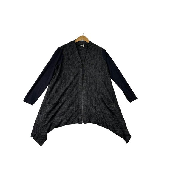 LOGO Sweaters - LOGO by Lori Goldstein Zip Up Sweater sz‎ XS Grey